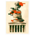 Classical Statue Ancient Temple Abstract Art Print