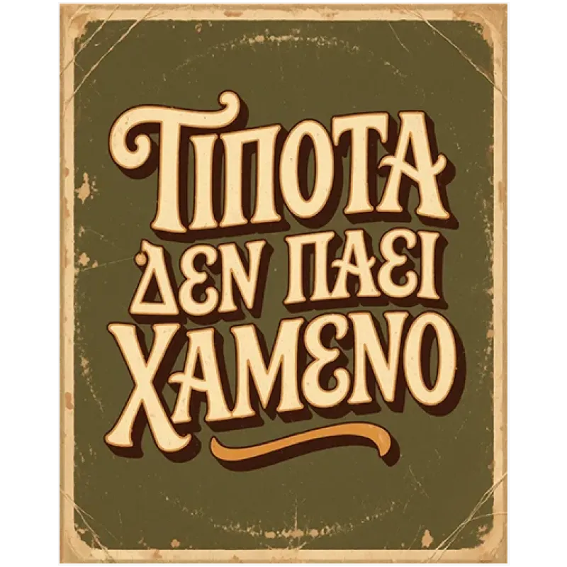 Τίποτα Δεν Πάει Χαμένο Ρετρό Τυπογραφικό Αφίσα