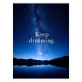 Starry Night Sky Keep Dreaming Typography Blue Canvas