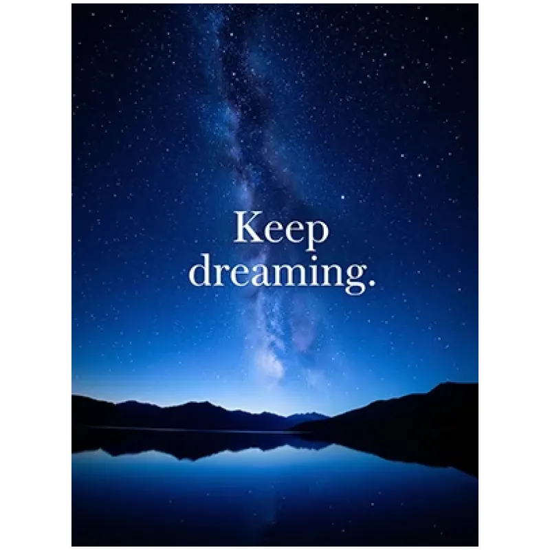Έναστρος Ουρανός με Φράση Keep Dreaming Μπλε