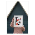 Αφηρημένο Γεωμετρικό Πορτραίτο Cubism Μαύρο Κόκκινο