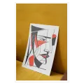 Αφηρημένο Γεωμετρικό Πορτραίτο Cubism Μαύρο Κόκκινο