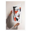 Αφηρημένο Γεωμετρικό Πορτραίτο Cubism Μαύρο Κόκκινο