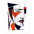 Αφηρημένο Γεωμετρικό Πορτραίτο Cubism Μαύρο Κόκκινο