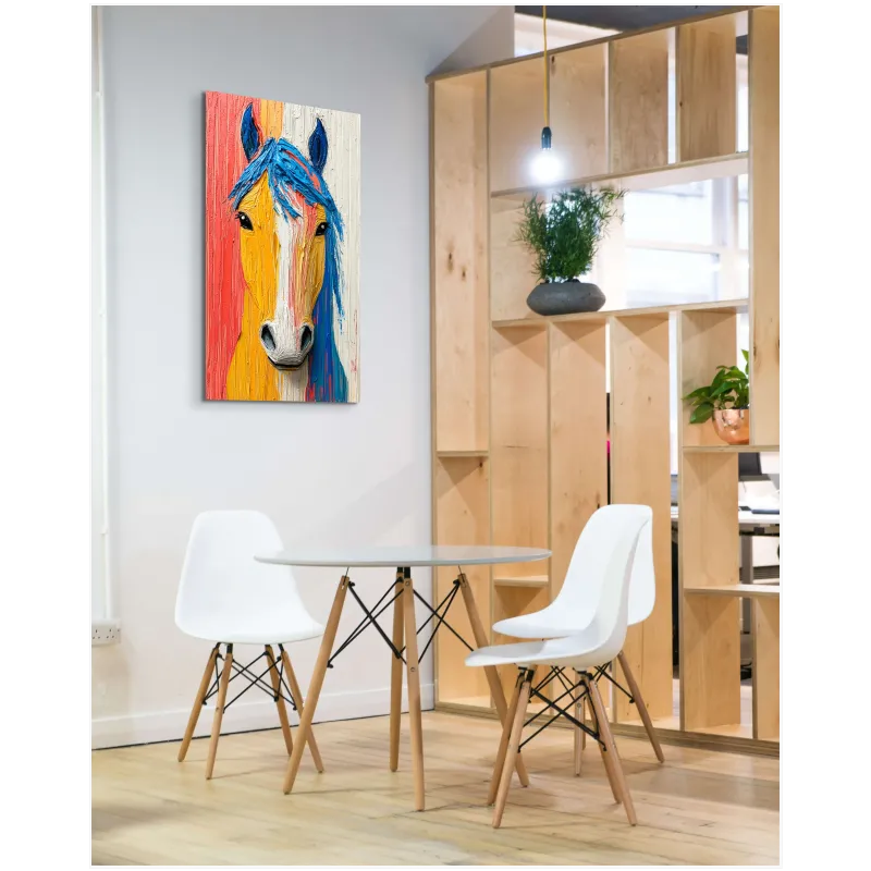 Modern Oil Painting Horse Colorful Abstract Portrait Canvas