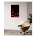 Chess Pieces King and Queen Dramatic Red Lighting