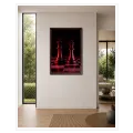 Chess Pieces King and Queen Dramatic Red Lighting