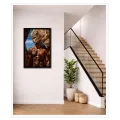 Surreal Stone Male Statue Art Print in Earthy Tones