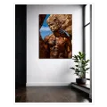 Surreal Stone Male Statue Art Print in Earthy Tones