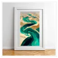 Winding Turquoise River Desert Oasis Landscape