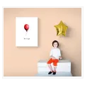 Red Balloon Watercolor Minimal Let It Go Art