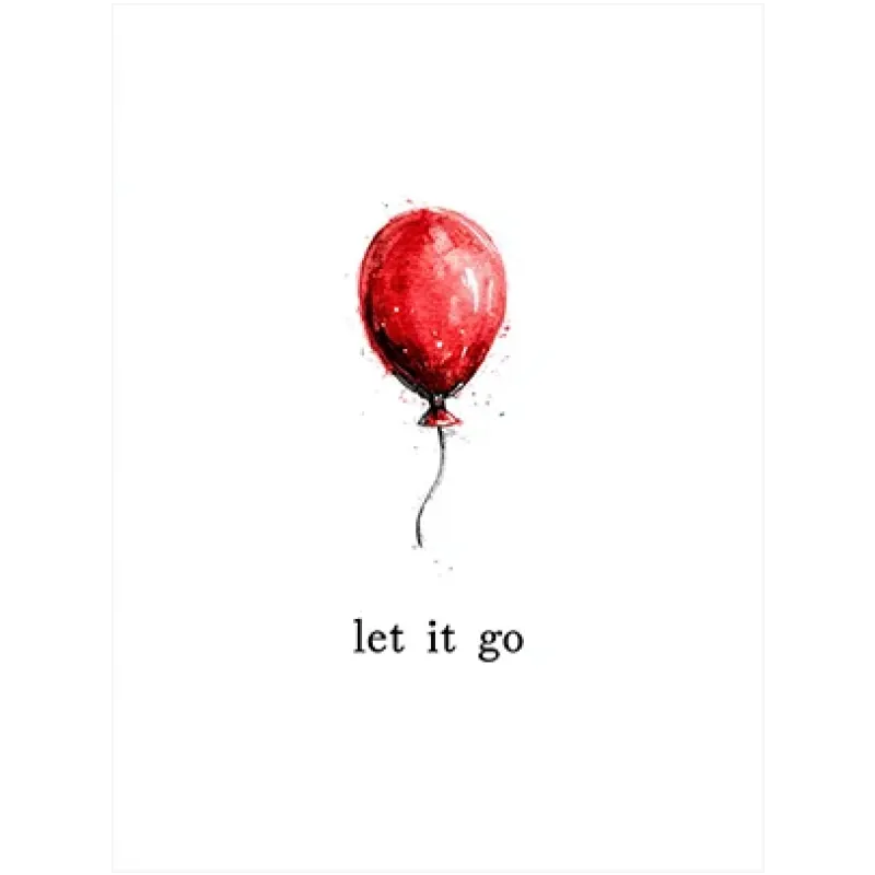 Κόκκινο Μπαλόνι Ακουαρέλα Minimal Let It Go