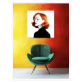 Modern Female Portrait with Orange Waves