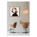 Modern Female Portrait with Orange Waves
