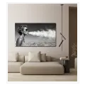Woman with Sunglasses blowing Smoke Black and White Portrait
