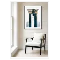 Ancient Column Abstract Composition Blue and Gold