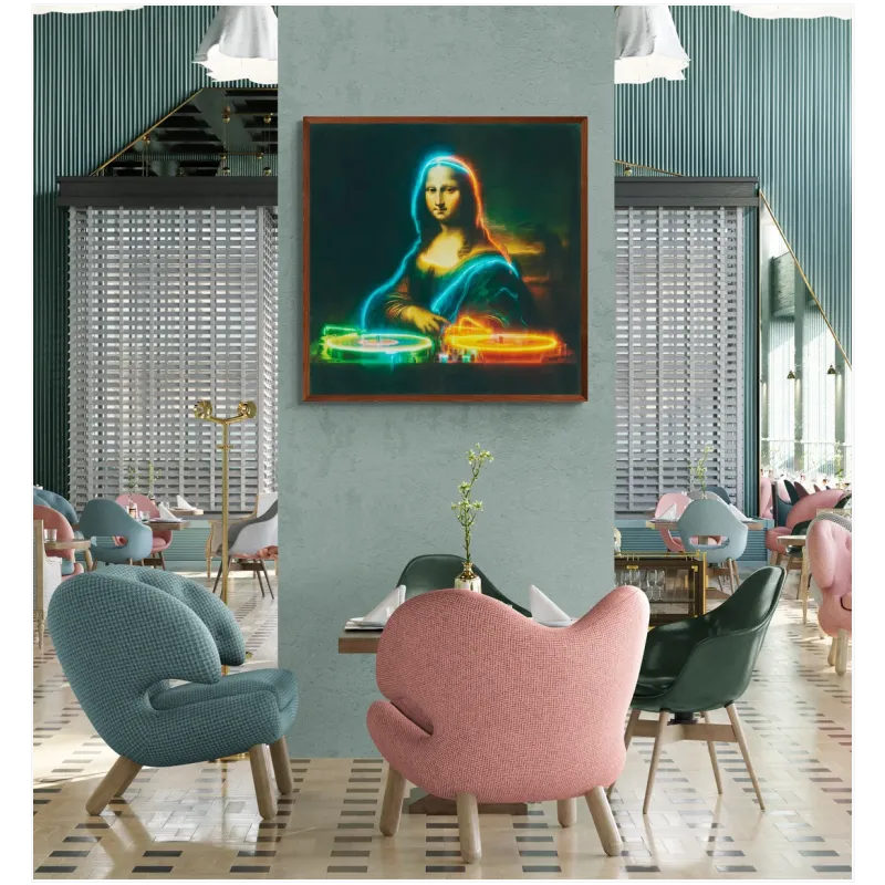 Πορτραίτο Μόνα Λίζα DJ Μοντέρνος Πίνακας Pop Art Νέον