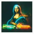 Πορτραίτο Μόνα Λίζα DJ Μοντέρνος Πίνακας Pop Art Νέον