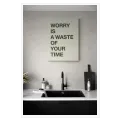 Πίνακας με Φράση Worry Is Waste Μινιμαλιστικός Μπεζ
