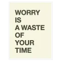 Πίνακας με Φράση Worry Is Waste Μινιμαλιστικός Μπεζ