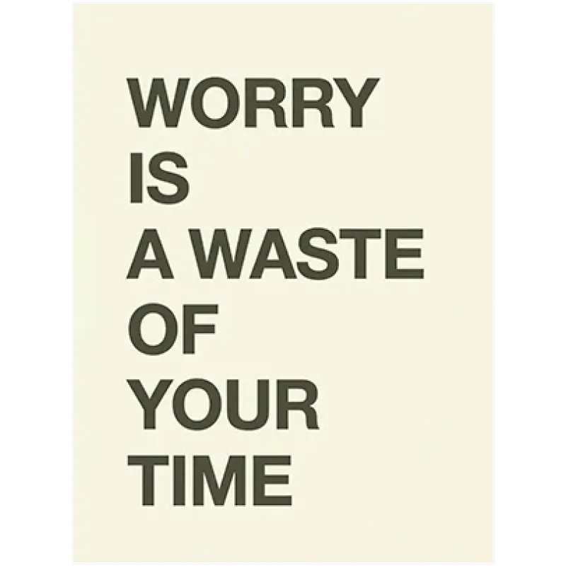 Πίνακας με Φράση Worry Is Waste Μινιμαλιστικός Μπεζ