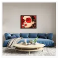 Πορτραίτο Γυναίκας Pop Art με Κόκκινα Γυαλιά Ηλίου