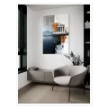 Αρχαίος Ελληνικός Ναός Αφηρημένη Αρχιτεκτονική Μπλε Πορτοκαλί