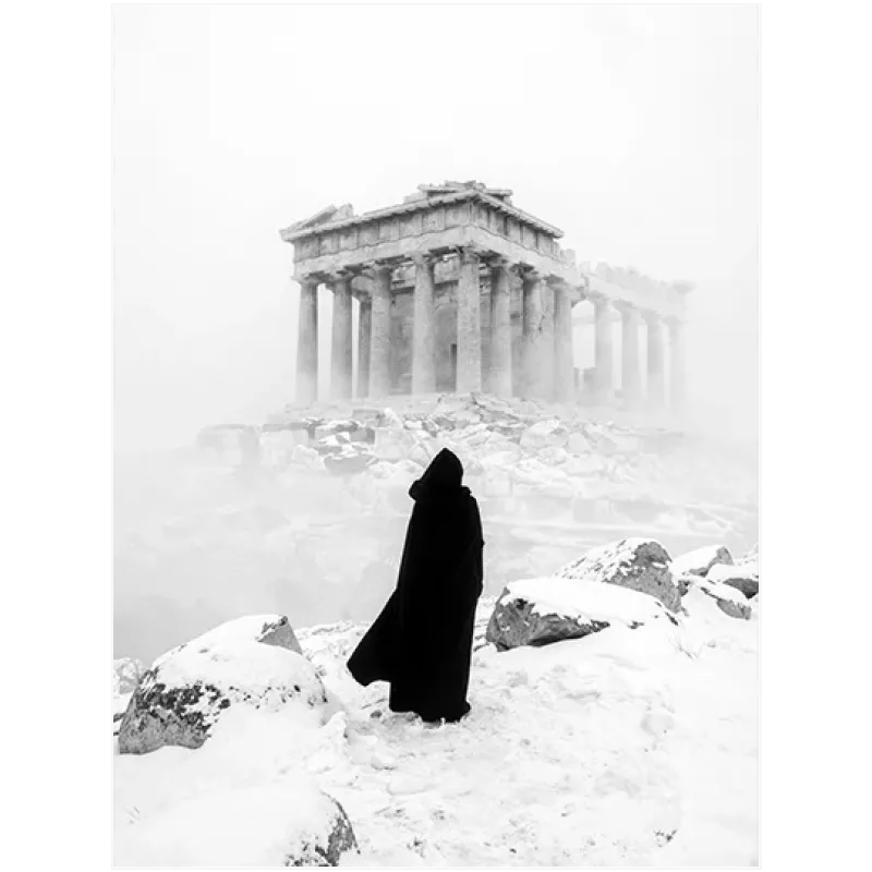 Αρχαίος Ναός στο Χιόνι Μυστηριακό Ασπρόμαυρο