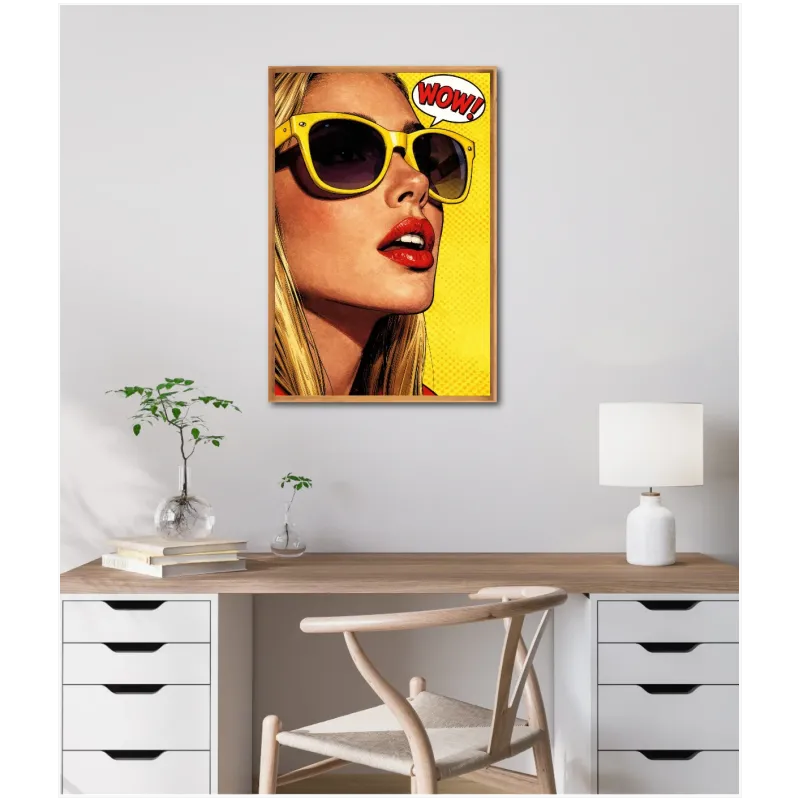Γυναίκα Pop Art με Γυαλιά Ηλίου Κίτρινο