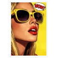 Γυναίκα Pop Art με Γυαλιά Ηλίου Κίτρινο