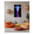 Neon Giraffe Portrait Pop Art Blue Pink