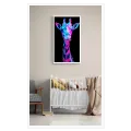 Neon Giraffe Portrait Pop Art Blue Pink