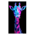 Neon Giraffe Portrait Pop Art Blue Pink