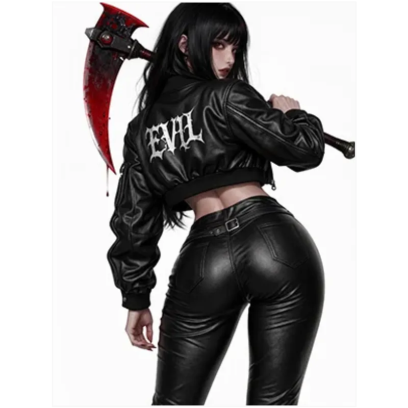 Γυναίκα Anime με Δερμάτινα σε Gothic Style