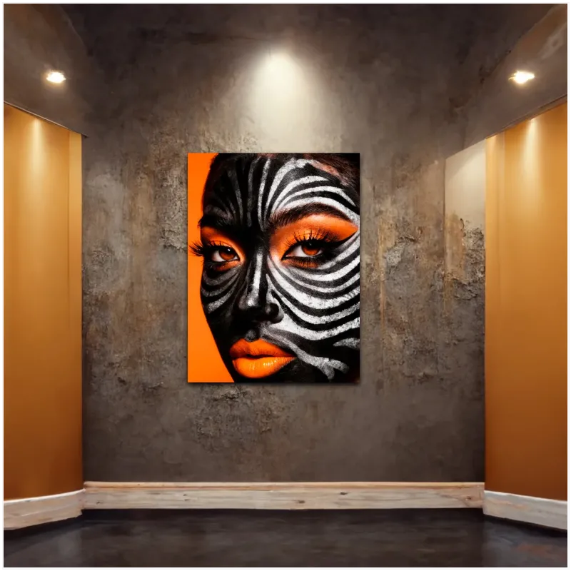 Γυναικείο Πορτραίτο Ζέβρα Artistic Μακιγιάζ Πορτοκαλί