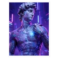 Άγαλμα του Δαυίδ σε Cyberpunk Neon Στυλ