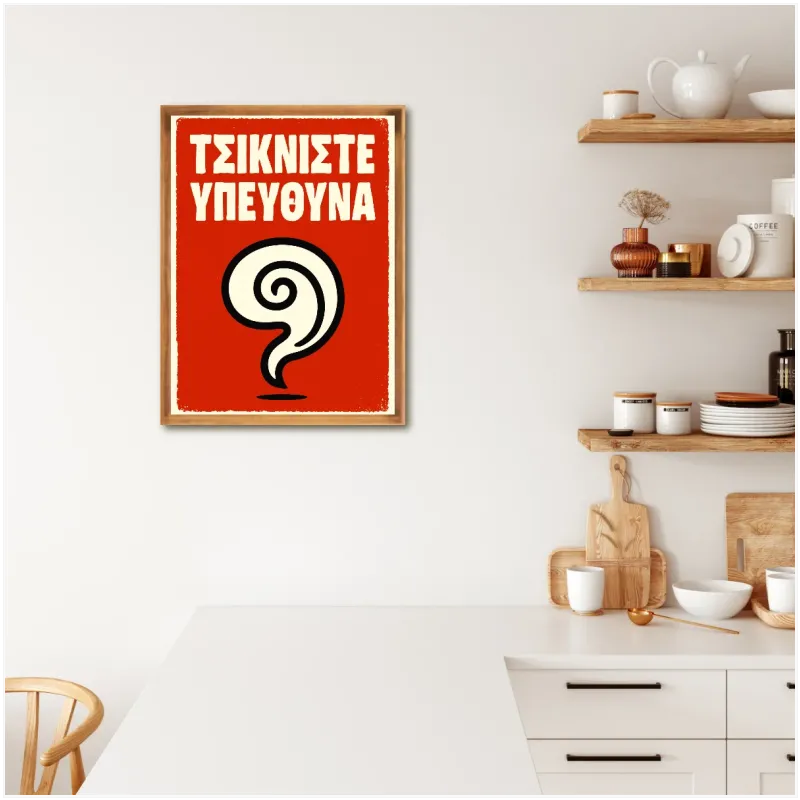 Retro Grill Responsibly Poster in Vibrant Red