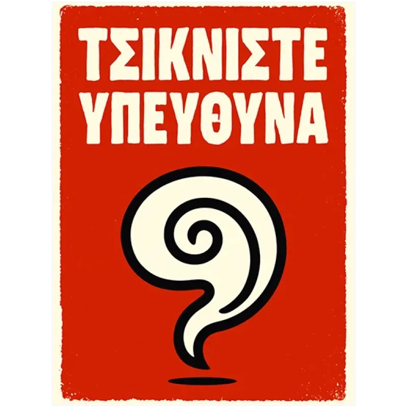 Ρετρό Αφίσα Τσικνίστε Υπεύθυνα σε Κόκκινο Χρώμα
