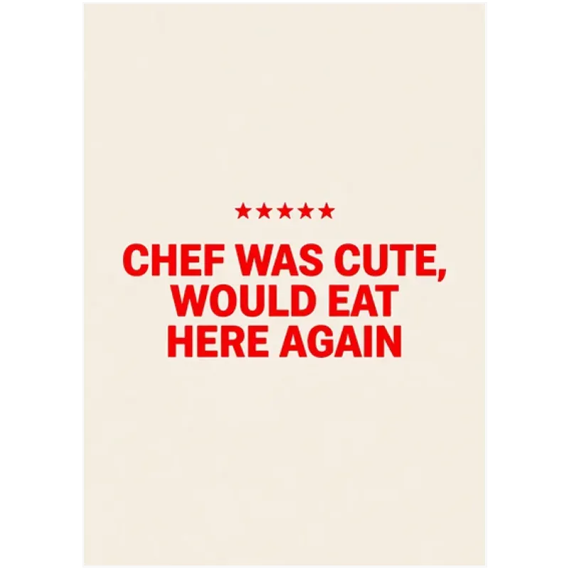 Πίνακας Chef Was Cute Χιουμοριστικό Κείμενο Κόκκινο