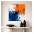 Abstract Composition Modern Art Blue Orange White
