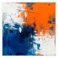 Abstract Composition Modern Art Blue Orange White