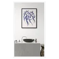 Δύο Άλογα Minimal Line Art Μπλε