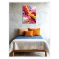 Αφηρημένη Σύνθεση Fluid Art σε Ροζ και Κίτρινες Αποχρώσεις
