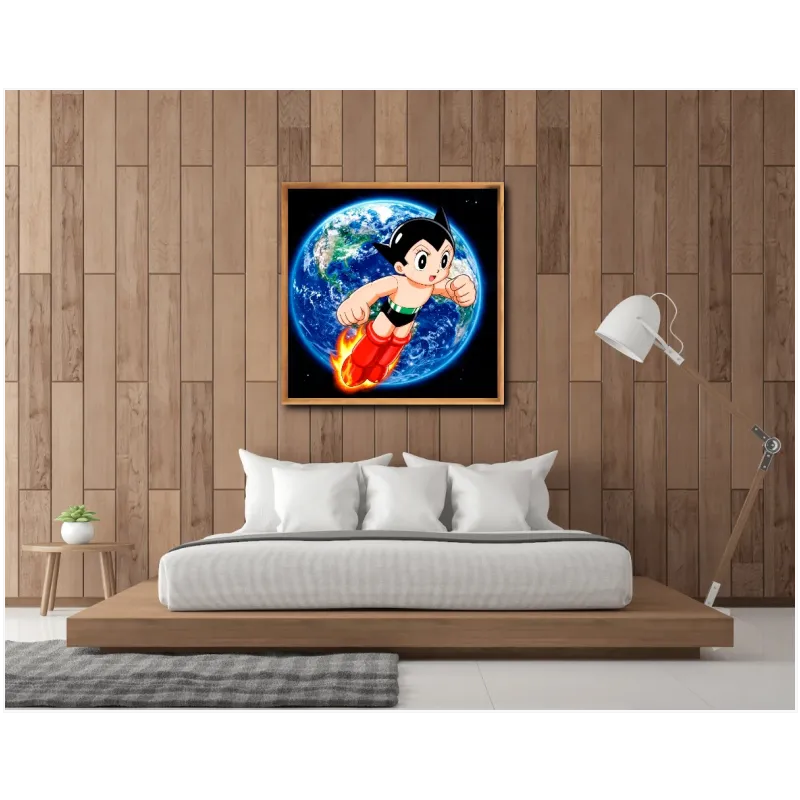 Astro Boy Πτήση στο Διάστημα Retro Anime Μπλε