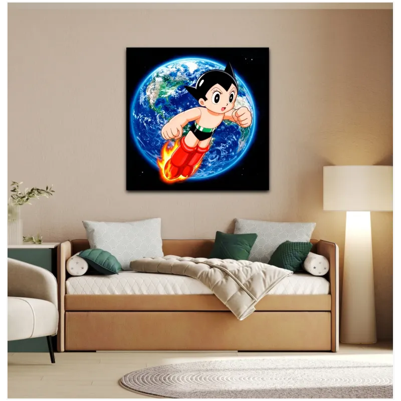 Astro Boy Πτήση στο Διάστημα Retro Anime Μπλε
