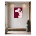 Πορτραίτο Σκύλου Δαλματίας Μοντέρνο Pop Art Βυσσινί