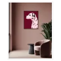Πορτραίτο Σκύλου Δαλματίας Μοντέρνο Pop Art Βυσσινί
