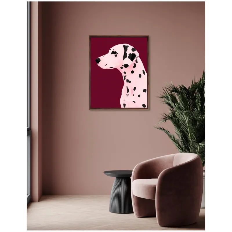 Πορτραίτο Σκύλου Δαλματίας Μοντέρνο Pop Art Βυσσινί
