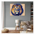 Canvas Print Lion Abstract Art Blue and Gold