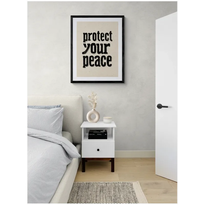 Πίνακας Protect Your Peace Μινιμαλιστική Τυπογραφία Μπεζ